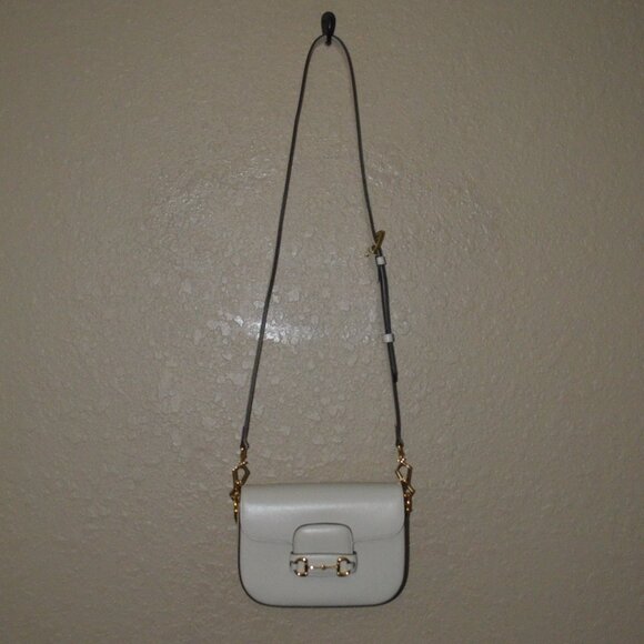 NWOT $3550 Gucci Cream Leather Horsebit 1955 Crossbody Shoulder Handbag 2 Straps - Picture 4 of 14
